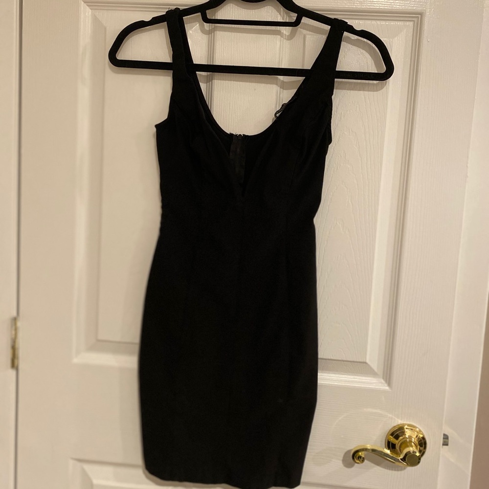 Deep v neck mini dress